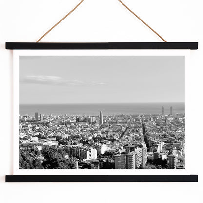 , with wooden magnetic frame on white background
