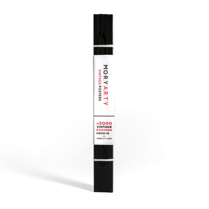 Black Pine magnetic wood frame with two sleek wooden bars and a simple rope for hanging, displaying a poster on a wall in a modern, elegant setting, full back picture