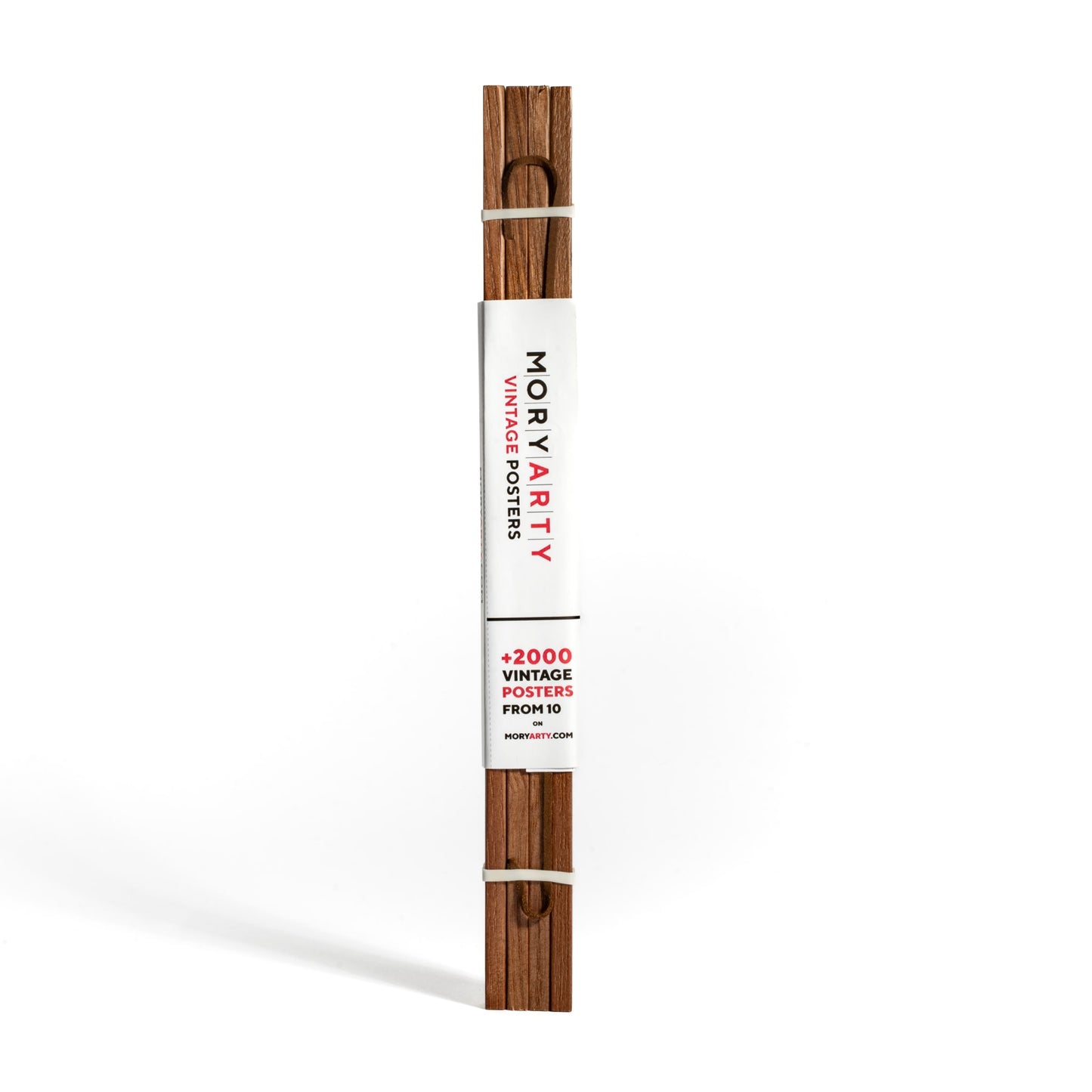 Dark oak magnetic wood frame with natural grain, minimalist design, and attached rope for hanging a poster or artwork on a wall, full back picture