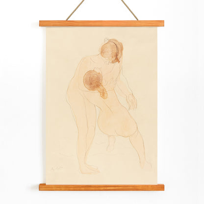 , with wooden magnetic frame on white background