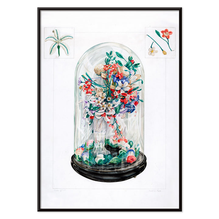 , with black aluminium frame on white background
