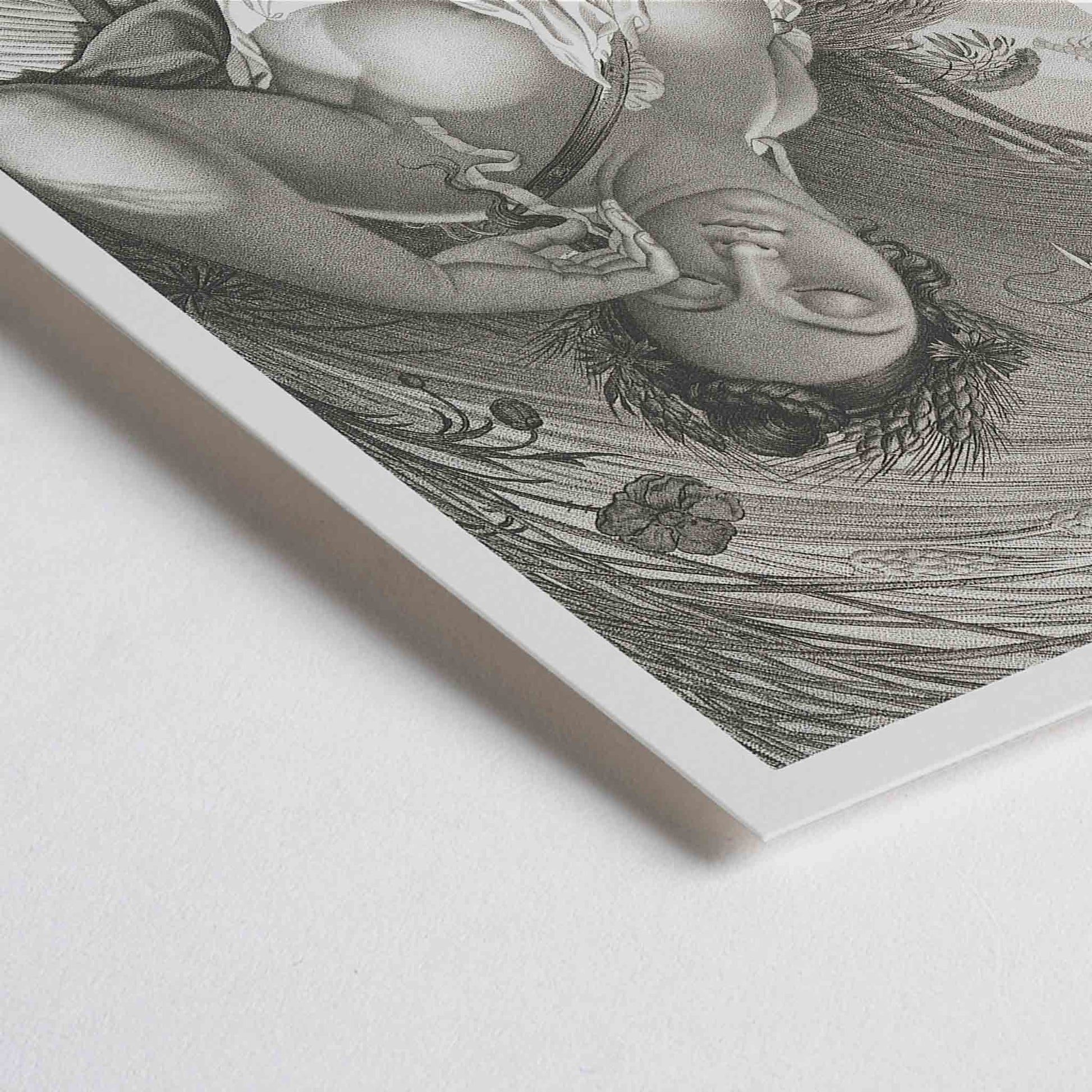 Closeup detail of Sleeping Woman by Salvatore Tresca serene woman sleeping in a lush natural setting with flowers and wheat poster