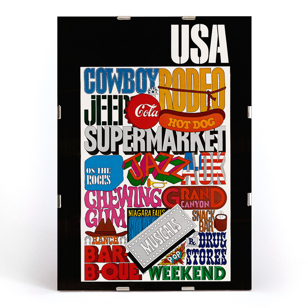 , framed and displayed in modern living room decor