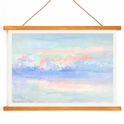 , with wooden magnetic frame on white background